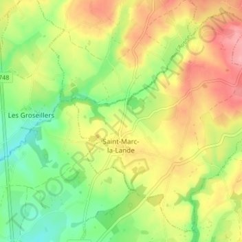 Saint-Marc-la-Lande topographic map, elevation, terrain