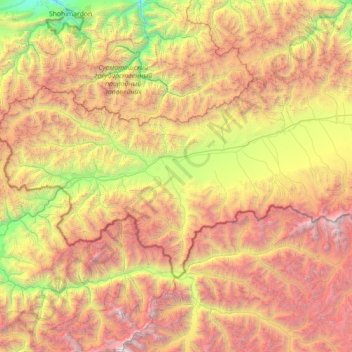 Чон-Алайский район topographic map, elevation, terrain