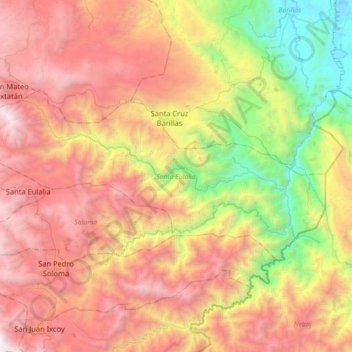 Santa Eulalia topographic map, elevation, terrain