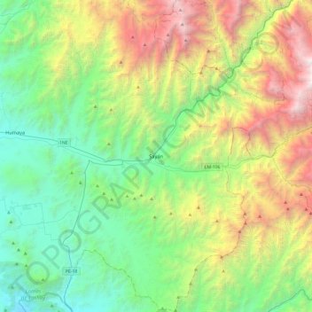 Sayán topographic map, elevation, terrain