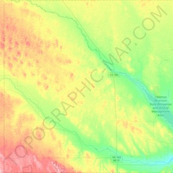 Loup County topographic map, elevation, terrain