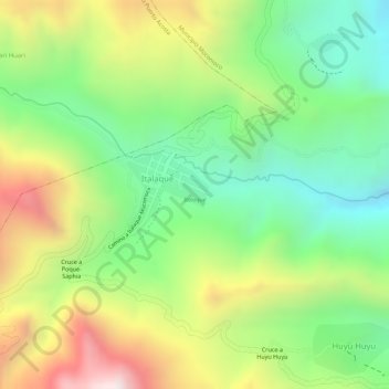 Italaque topographic map, elevation, terrain