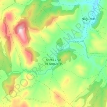 Santa Cruz de Nogueras topographic map, elevation, terrain