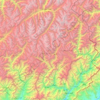 Nouristan topographic map, elevation, terrain