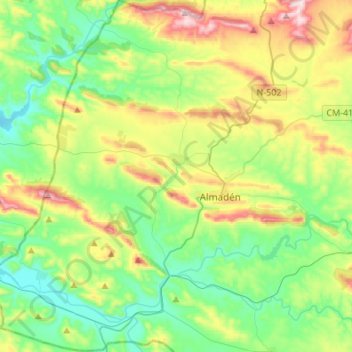Chillón topographic map, elevation, terrain
