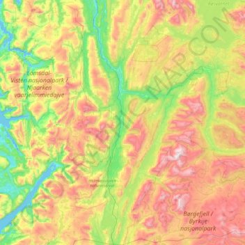 Grane topographic map, elevation, terrain