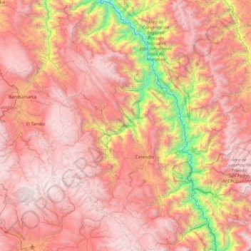 Provincia de Celendín topographic map, elevation, terrain