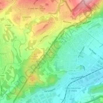 Clivio topographic map, elevation, terrain