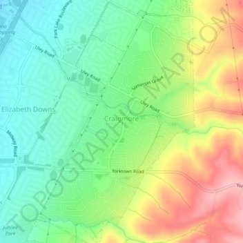 Craigmore topographic map, elevation, terrain