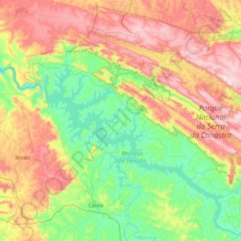 Delfinópolis topographic map, elevation, terrain