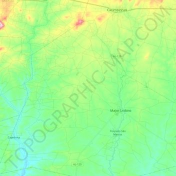 Major Isidoro topographic map, elevation, terrain