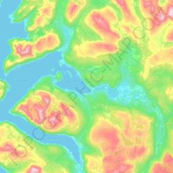 Salangen topographic map, elevation, terrain