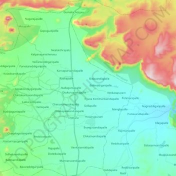 Ramapuram topographic map, elevation, terrain