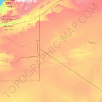 Tinduf topographic map, elevation, terrain