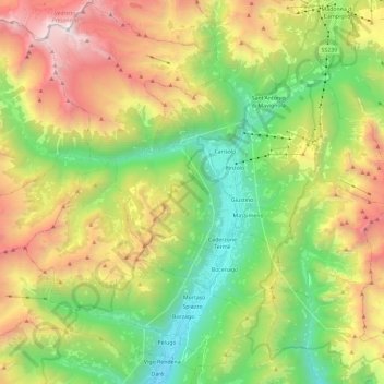 Spiazzo topographic map, elevation, terrain