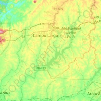 Rio Verde topographic map, elevation, terrain