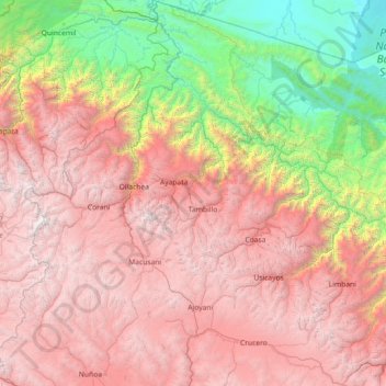 Provincia de Carabaya topographic map, elevation, terrain