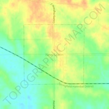 New Salem topographic map, elevation, terrain