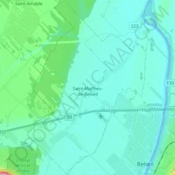 Saint-Mathieu-de-Beloeil topographic map, elevation, terrain