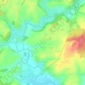 Mont-Saint-Léger topographic map, elevation, terrain