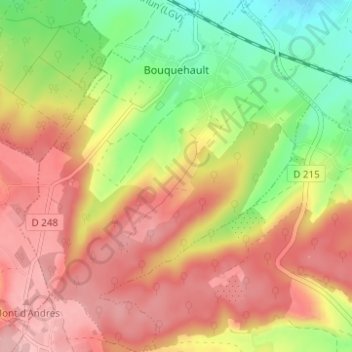 Bouquehault topographic map, elevation, terrain