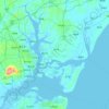 坡头区 topographic map, elevation, terrain