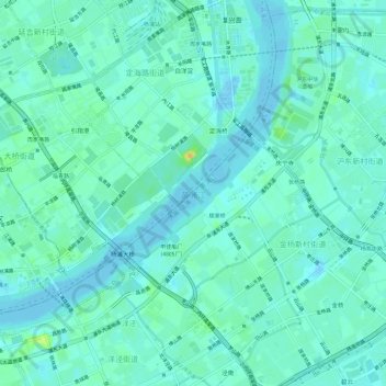 黄浦江 topographic map, elevation, terrain