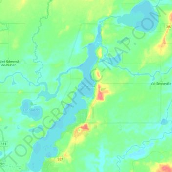 Lac Blouin topographic map, elevation, terrain