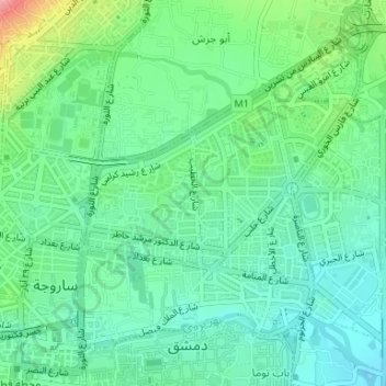 Sarouja Municipality topographic map, elevation, terrain