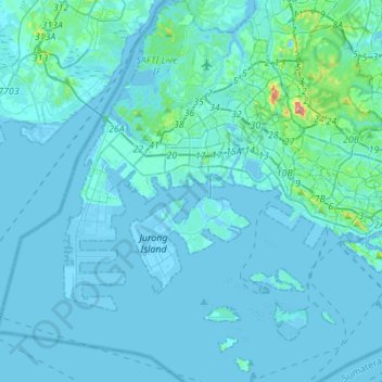 West Region topographic map, elevation, terrain