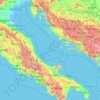 Adriatic Sea topographic map, elevation, terrain