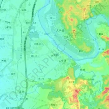 Shanshang topographic map, elevation, terrain