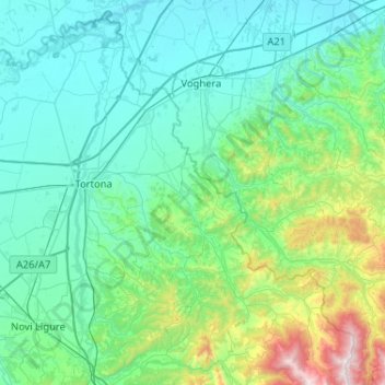Curone topographic map, elevation, terrain