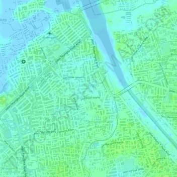 Lamgugob topographic map, elevation, terrain