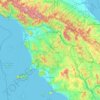 Tuscany topographic map, elevation, terrain