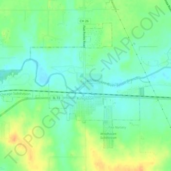 Kingston topographic map, elevation, terrain