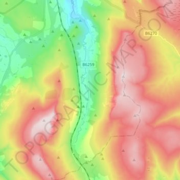 Mallerstang topographic map, elevation, terrain