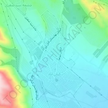 Keyanabad topographic map, elevation, terrain