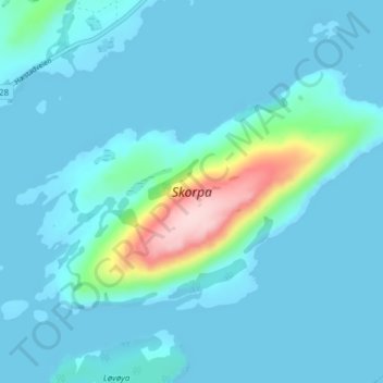 Skorpa topographic map, elevation, terrain