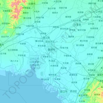 Panjin City topographic map, elevation, terrain