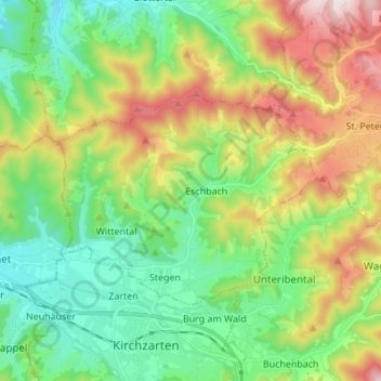 Eschbach topographic map, elevation, terrain
