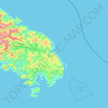 Yaté topographic map, elevation, terrain