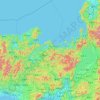 Kyoto Prefecture topographic map, elevation, terrain
