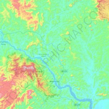 Resplendor topographic map, elevation, terrain
