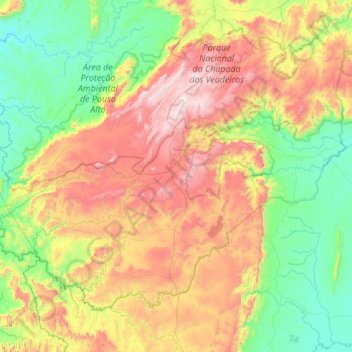 Alto Paraíso de Goiás topographic map, elevation, terrain