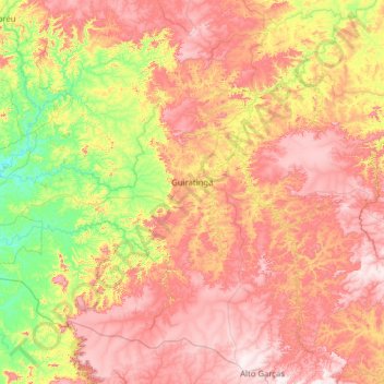 Guiratinga topographic map, elevation, terrain