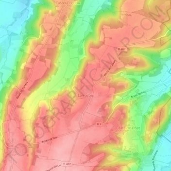 Lamayou topographic map, elevation, terrain