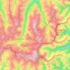 Monte Rosa Massif topographic map, elevation, terrain