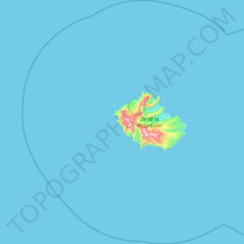 Possession Island topographic map, elevation, terrain