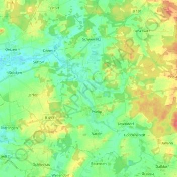 Rosche topographic map, elevation, terrain